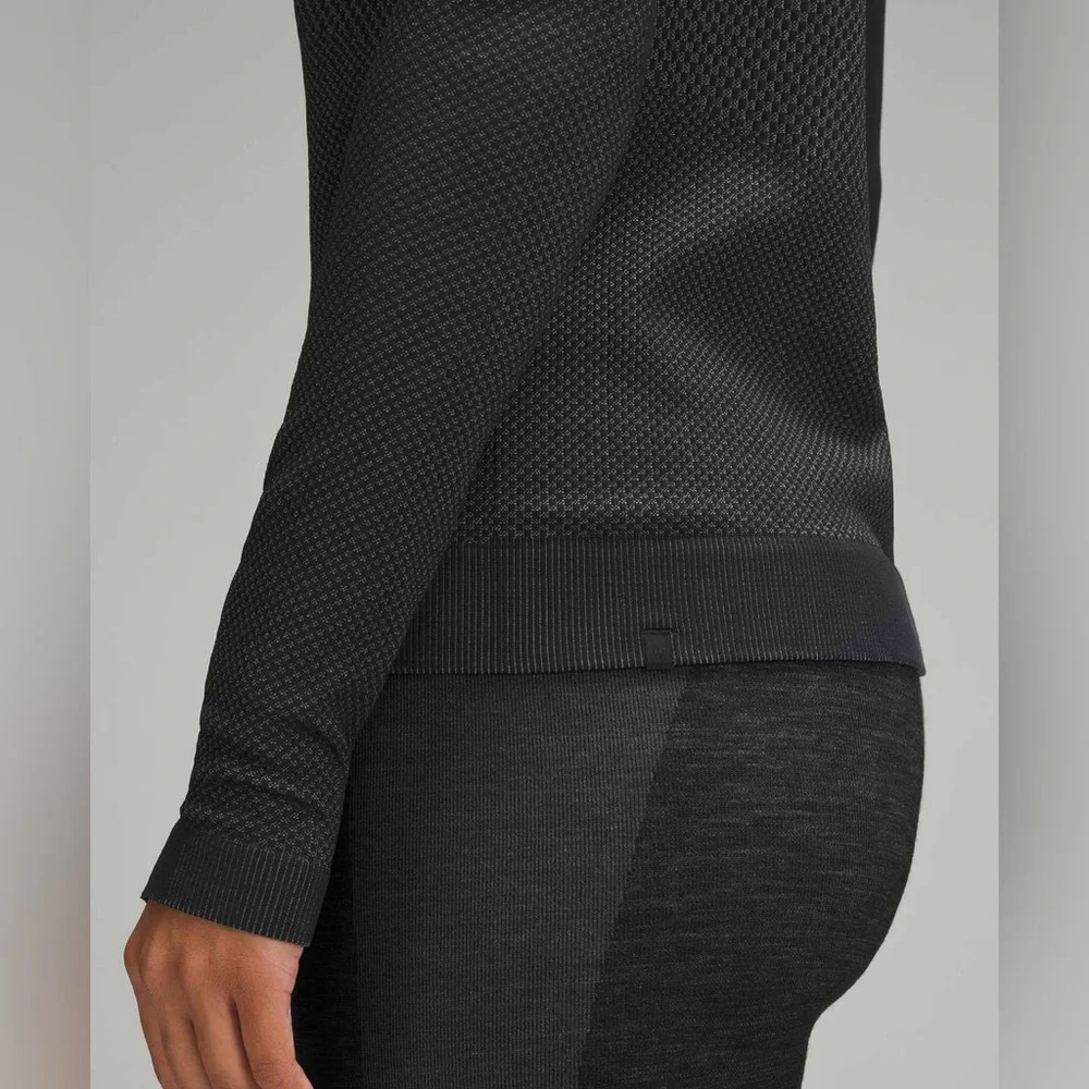 NWT Lululemon Rest Less Pullover‎ Curve Block Black / Rhino Grey W3GZ0S Size 4